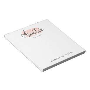 Minimalistisch Tante Baby Pink Pinselstrich Pinsel Notizblock