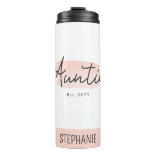 Minimalistisch Tante Baby Pink Pinselstrich Pinsel Thermosbecher