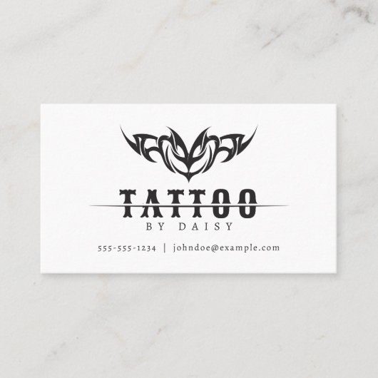 Minimalistisch Tattoo Artist QR Code Social Media Visitenkarte (Vorderseite)