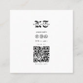 Minimalistisch Tattoo Artist Quadratische Visitenkarte (Rückseite)