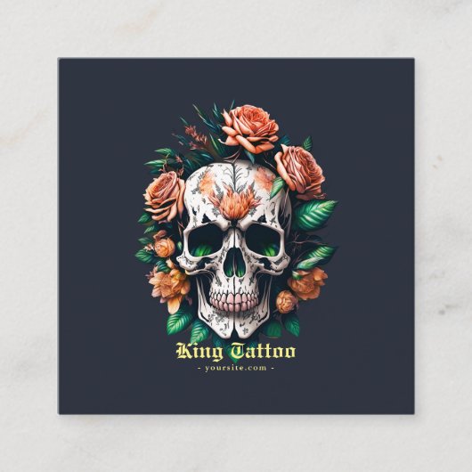 Minimalistisch Tattoo Artist Quadratische Visitenkarte (Vorderseite)