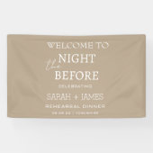 Minimalistisch Taupe die Nacht vor der Begrüßung Banner (Horizontal)