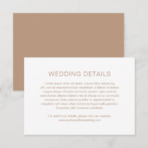 Minimalistisch Taupe Moderne Hochzeit Begleitkarte