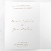 Minimalistisch Taupe Moderne Hochzeit Dreifach Gefaltete Einladung (Innen Erste Seite)