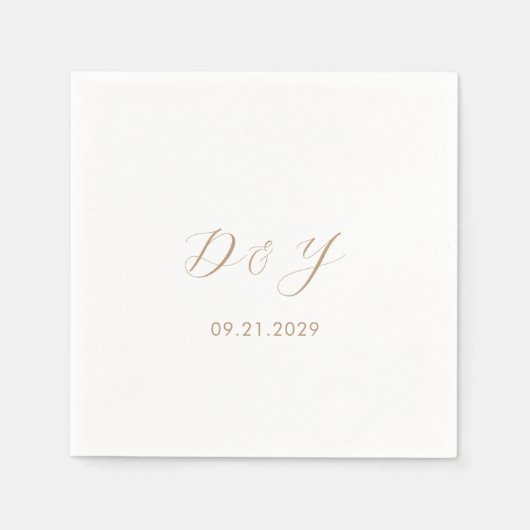 Minimalistisch Taupe Moderne Hochzeit Serviette (Vorderseite)