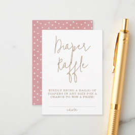 Minimalistisch Teddy Bear Diaper Raffle Baby Dusch Begleitkarte