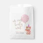 Minimalistisch Teddy Bear Pink Balloon Babydusche Geschenktütchen (Vorderseite)