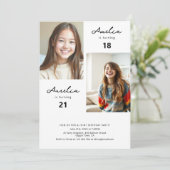 Minimalistisch Teen Girls Joint Birthday Party Fot Einladung (Stehend Vorderseite)