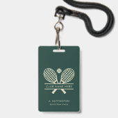 Minimalistisch Tennis Club Name Mitarbeiter ID Cus Ausweis (Vorderseite mit Lanyard)