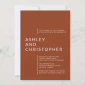 Minimalistisch Terracotta Abgeschieden Names Foto  Einladung (Vorderseite)