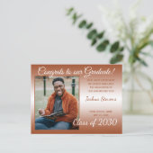 Minimalistisch Terracotta Abschluss Ankündigung Postkarte (Stehend Vorderseite)