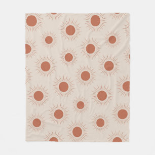 Minimalistisch Terracotta Abstrakt Boho Fleecedecke
