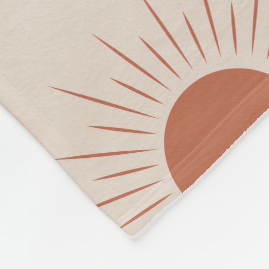 Minimalistisch Terracotta Abstrakt Boho Fleecedecke (Ecke)