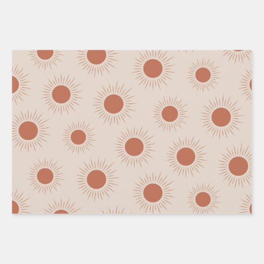 Minimalistisch Terracotta Abstrakt Boho Geschenkpapier Set (Vorderseite 3)