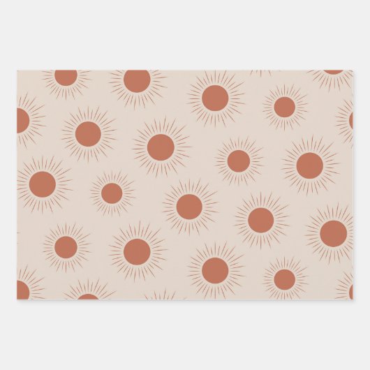 Minimalistisch Terracotta Abstrakt Boho Geschenkpapier Set (Vorderseite)