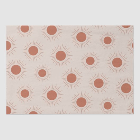 Minimalistisch Terracotta Abstrakt Boho Seidenpapier (Vorderseite)
