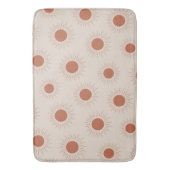 Minimalistisch Terracotta Abstrakt Boho Sun Patter Badematte (Vorderseite Vertikal)