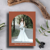 Minimalistisch Terracotta Arch Foto Brautparty Einladung