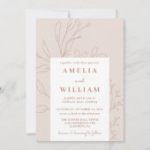 Minimalistisch Terracotta auf dem Flora Einladung (Vorderseite)