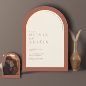 Minimalistisch Terracotta auf dem Foto Probe Dinne Einladung