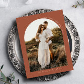 Minimalistisch Terracotta auf dem Foto Probe Dinne Einladung