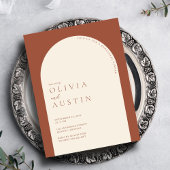 Minimalistisch Terracotta auf dem Foto Probe Dinne Einladung
