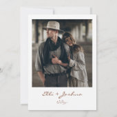 Minimalistisch Terracotta Bohemisch Hochzeit Einla Einladung (Rückseite)