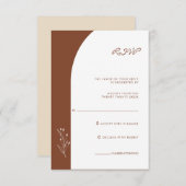 Minimalistisch Terracotta Bohemisch Wedding RSVP C Einladung (Vorne/Hinten)