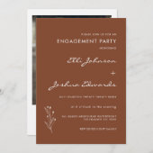 Minimalistisch Terracotta Bohemische Verlobung Einladung (Vorne/Hinten)