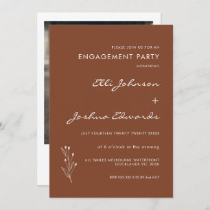 Minimalistisch Terracotta Bohemische Verlobung Einladung