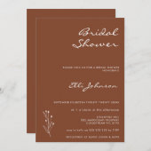 Minimalistisch Terracotta Bohemisches Brautparty Einladung (Vorne/Hinten)