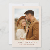 Minimalistisch Terracotta Bohemisches Foto Hochzei Einladung (Rückseite)