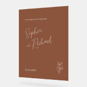 Minimalistisch Terracotta Boho Botanicals Hochzeit Acrylschild (Winkel)