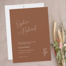 Minimalistisch Terracotta Boho Botanicals Hochzeit