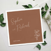 Minimalistisch Terracotta Boho Botanicals Hochzeit Serviette