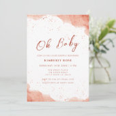 Minimalistisch Terracotta Boho Desert Baby Dusche Einladung (Stehend Vorderseite)