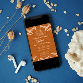 Minimalistisch Terracotta Boho Hochzeit Einladung