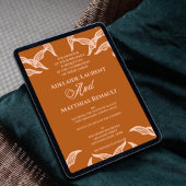 Minimalistisch Terracotta Boho Hochzeit Einladung