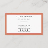 Minimalistisch Terracotta Boho Moderne Moderne Mod Visitenkarte (Rückseite)