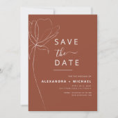 Minimalistisch Terracotta Boho Save the Date Foto (Vorderseite)