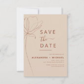 Minimalistisch Terracotta Boho Save the Date Foto (Vorderseite)