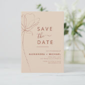 Minimalistisch Terracotta Boho Save the Date Foto (Stehend Vorderseite)