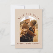 Minimalistisch Terracotta Boho Save the Date Foto (Rückseite)