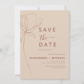 Minimalistisch Terracotta Boho Save the Date Foto (Vorderseite)