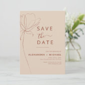 Minimalistisch Terracotta Boho Save the Date Foto (Stehend Vorderseite)