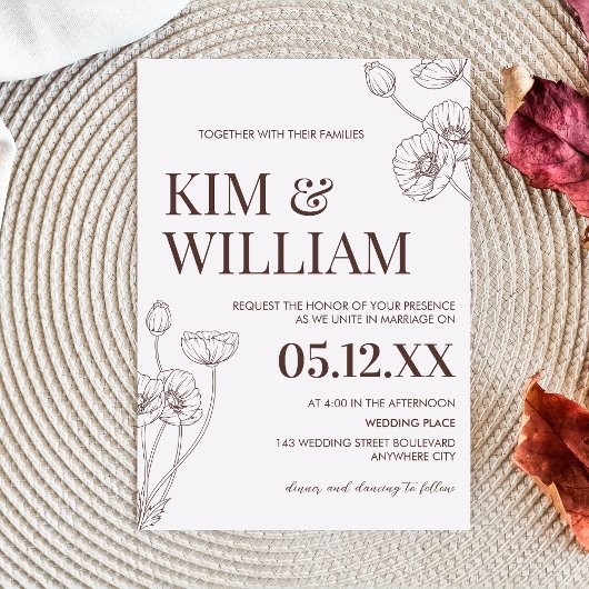 Minimalistisch Terracotta Boho Wedding Einladung