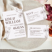 Minimalistisch Terracotta Boho Wedding Einladung