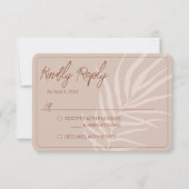 Minimalistisch Terracotta Boho Wedding RSVP Karte (Vorderseite)