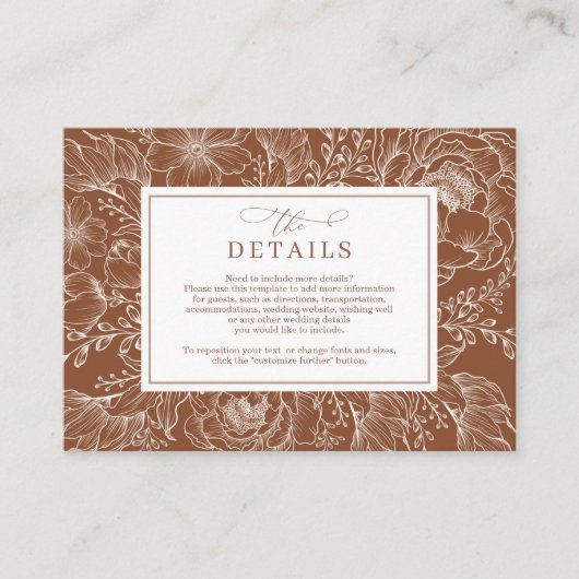 Minimalistisch Terracotta Botanische Hochzeiten De Begleitkarte (Vorderseite)