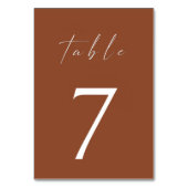 Minimalistisch Terracotta Burnt Orange Boho Tischnummer (Rückseite)